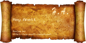 Hey Anett névjegykártya